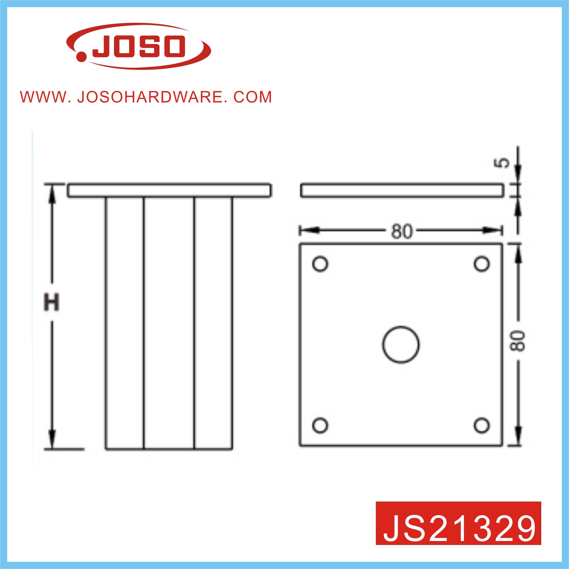 Квадратная регулируемая мебельная ножка для стола и дивана