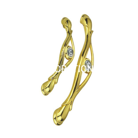 Заводская поставка 96 мм из цинкового сплава с золотым бриллиантом Ручка шкафа Ручка ящика комода