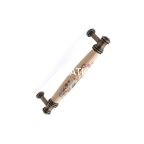 Классическая мебель, цинковый сплав и керамика, античная медь, ручка 76 мм, ручка для гардероба