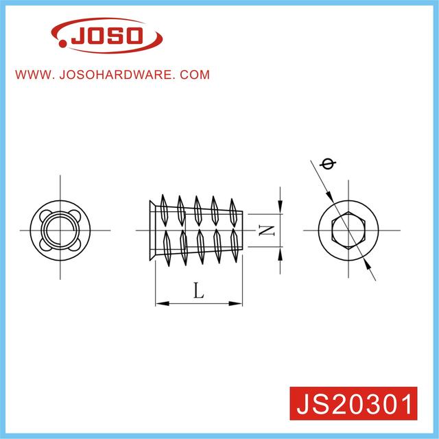 Стандартная стальная вставная гайка для мебели