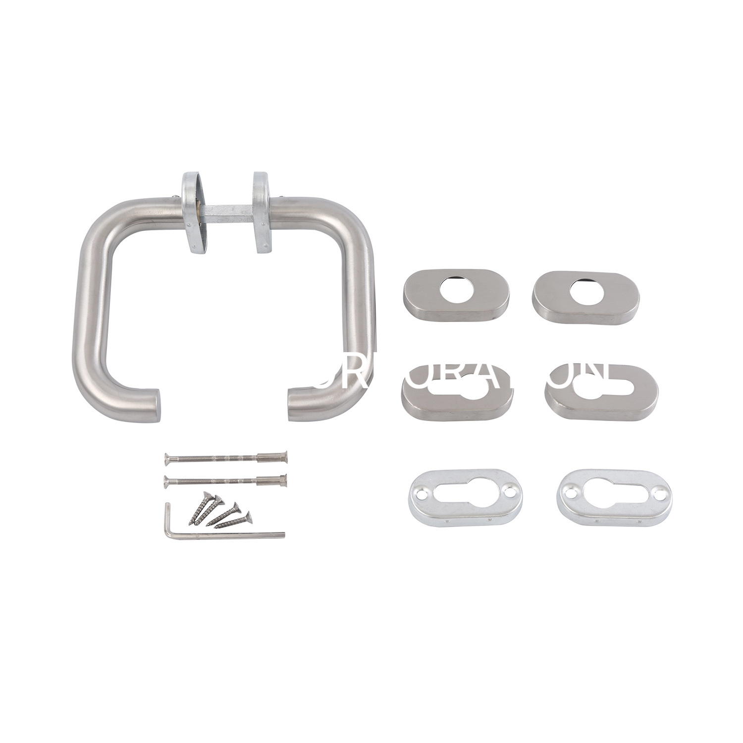 Нержавеющая сталь 304 Трубка Рычаг Потяните ручку Круглая розетка мебельной фурнитуры для стеклянной двери