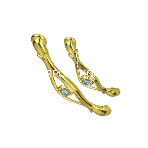 Заводская поставка 96 мм из цинкового сплава с золотым бриллиантом Ручка шкафа Ручка ящика комода