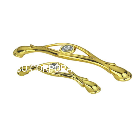 Заводская поставка 96 мм из цинкового сплава с золотым бриллиантом Ручка шкафа Ручка ящика комода