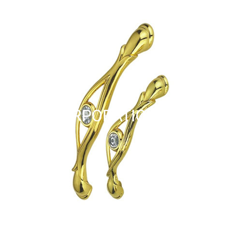 Заводская поставка 96 мм из цинкового сплава с золотым бриллиантом Ручка шкафа Ручка ящика комода